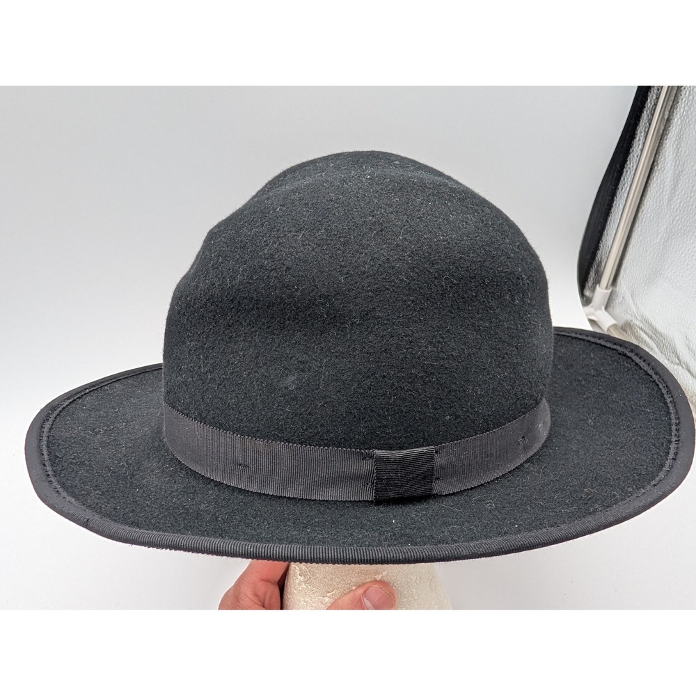 Bruno Capelo Princeton Collection Black Red Australian Wool Fedora Hat Medium